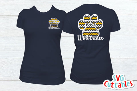 Wolverines Patterned Paw Print SVG Svg Cuttables 