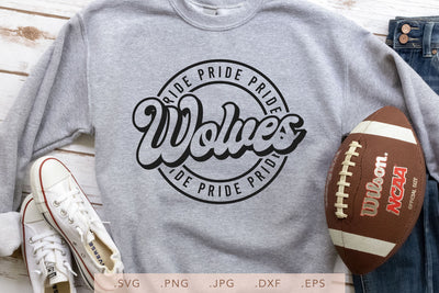 Wolves Pride Round Vintage SVG DXF JPG PNG EPS | School Team Spirit | Team Shirt Sublimation SVG Nanda Bayu 