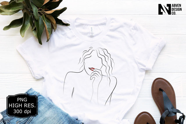 Woman and Lines PNG Sublimation Sublimation Abven Graphics 