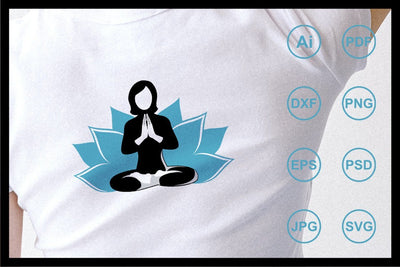 Woman doing yoga design illustration SVG Leamsign Studio 