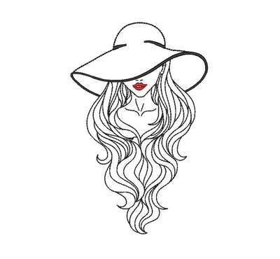 Woman embroidery design, Face embroidery, Line embroidery design, 8 sizes Embroidery/Applique DESIGNS Nino Nadaraia 