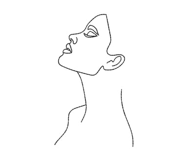 Woman Embroidery Design, One Line Art Embroidery Design, 5 sizes, Instant Download Embroidery/Applique DESIGNS Nino Nadaraia 