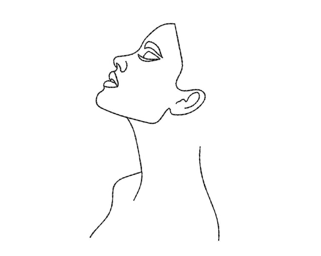Woman Embroidery Design, One Line Art Embroidery Design, 5 sizes, Instant Download Embroidery/Applique DESIGNS Nino Nadaraia 
