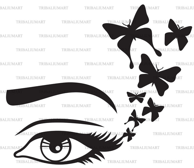 Woman eye and butterfly SVG TribaliumArtSF 
