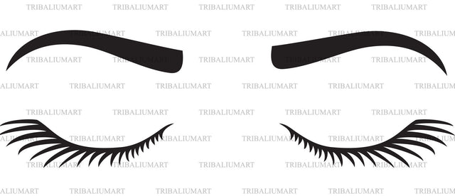 Woman Eyelashes and Eyebrow silhouettes SVG TribaliumArtSF 