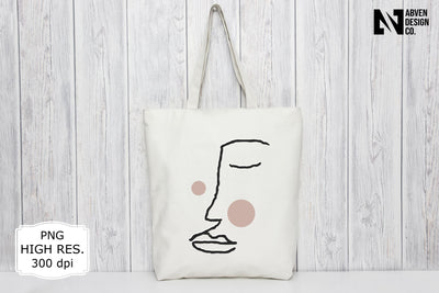 Woman Face Line Art PNG Sublimation Sublimation Abven Graphics 