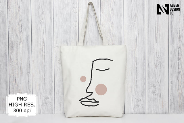 Woman Face Line Art PNG Sublimation Sublimation Abven Graphics 