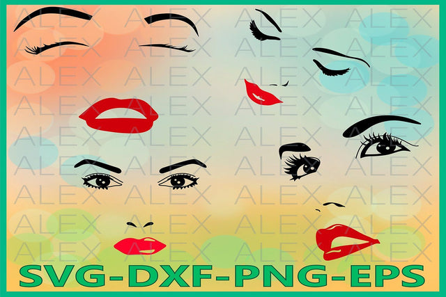 Woman face svg, Eyelashes SVG AlexSVGStudio 