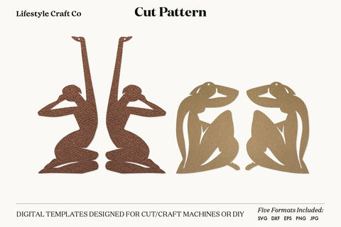 Woman figure Earring SVG, Faux Leather Earring Templates, Cricut cut file SVG Lifestyle Craft Co 