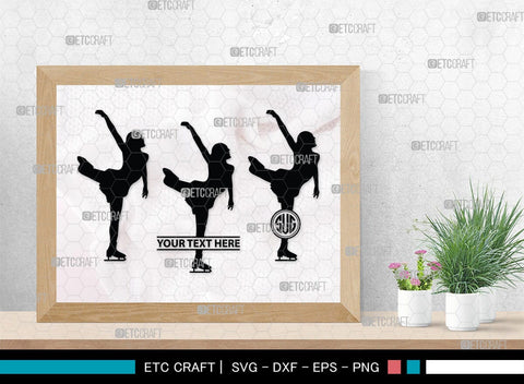 Woman Figure Skating Monogram, Woman Figure Skating Silhouette, Woman Figure Skating SVG, Female Figure Skating Svg, SB00418 SVG ETC Craft 