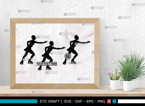 Woman Figure Skating Monogram, Woman Figure Skating Silhouette, Woman Figure Skating SVG, Female Figure Skating Svg, SB00418 SVG ETC Craft 