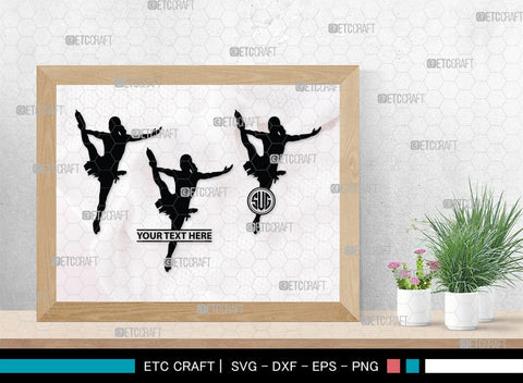 Woman Figure Skating Monogram, Woman Figure Skating Silhouette, Woman Figure Skating SVG, Female Figure Skating Svg, SB00418 SVG ETC Craft 