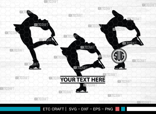 Woman Figure Skating Monogram, Woman Figure Skating Silhouette, Woman Figure Skating SVG, Female Figure Skating Svg, SB00418 SVG ETC Craft 
