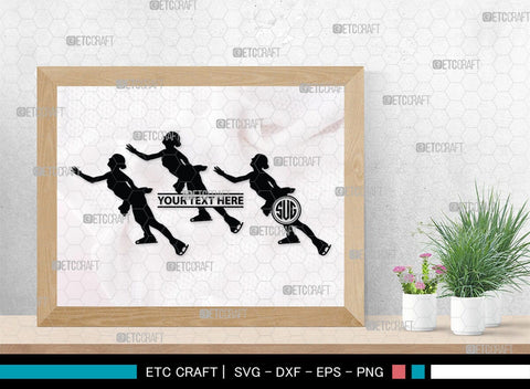 Woman Figure Skating Monogram, Woman Figure Skating Silhouette, Woman Figure Skating SVG, Female Figure Skating Svg, SB00418 SVG ETC Craft 