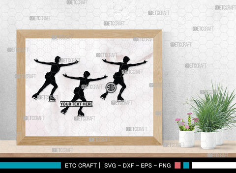 Woman Figure Skating Monogram, Woman Figure Skating Silhouette, Woman Figure Skating SVG, Female Figure Skating Svg, SB00418 SVG ETC Craft 
