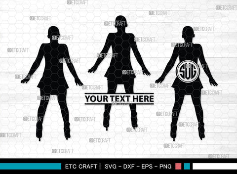 Woman Figure Skating Monogram, Woman Figure Skating Silhouette, Woman Figure Skating SVG, Female Figure Skating Svg, SB00418 SVG ETC Craft 