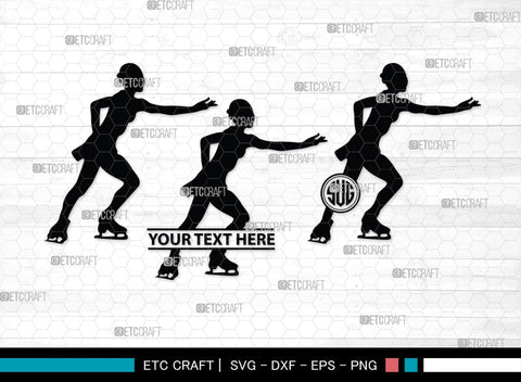 Woman Figure Skating Monogram, Woman Figure Skating Silhouette, Woman Figure Skating SVG, Female Figure Skating Svg, SB00418 SVG ETC Craft 
