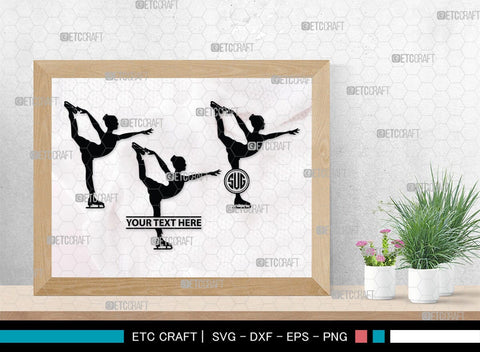 Woman Figure Skating Monogram, Woman Figure Skating Silhouette, Woman Figure Skating SVG, Female Figure Skating Svg, SB00418 SVG ETC Craft 