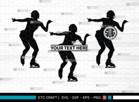 Woman Figure Skating Monogram, Woman Figure Skating Silhouette, Woman Figure Skating SVG, Female Figure Skating Svg, SB00418 SVG ETC Craft 