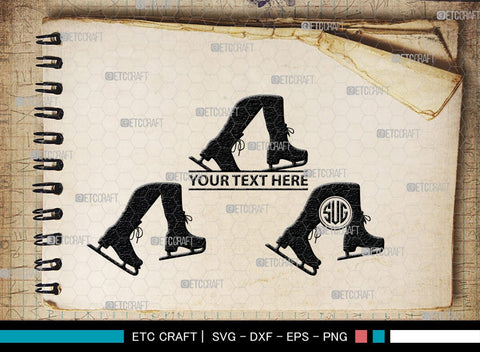 Woman Figure Skating Monogram, Woman Figure Skating Silhouette, Woman Figure Skating SVG, Female Figure Skating Svg, SB00418 SVG ETC Craft 