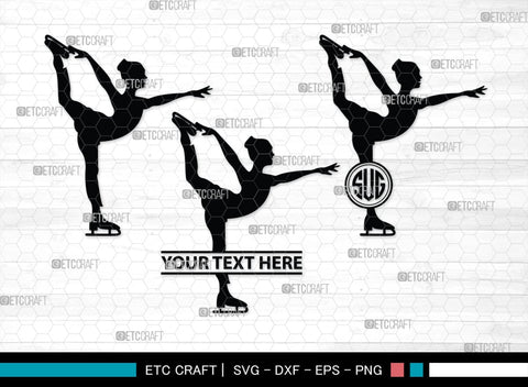 Woman Figure Skating Monogram, Woman Figure Skating Silhouette, Woman Figure Skating SVG, Female Figure Skating Svg, SB00418 SVG ETC Craft 