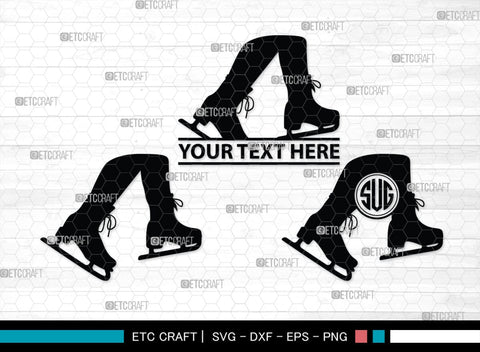 Woman Figure Skating Monogram, Woman Figure Skating Silhouette, Woman Figure Skating SVG, Female Figure Skating Svg, SB00418 SVG ETC Craft 