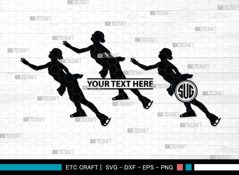 Woman Figure Skating Monogram, Woman Figure Skating Silhouette, Woman Figure Skating SVG, Female Figure Skating Svg, SB00418 SVG ETC Craft 