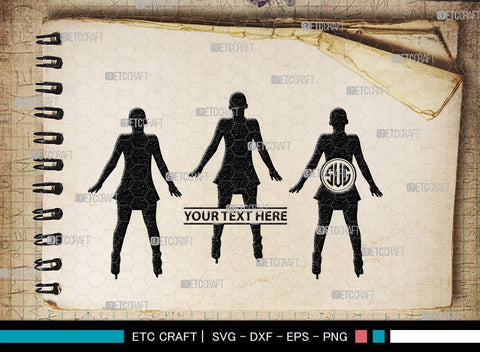 Woman Figure Skating Monogram, Woman Figure Skating Silhouette, Woman Figure Skating SVG, Female Figure Skating Svg, SB00418 SVG ETC Craft 