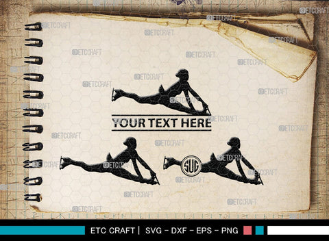 Woman Figure Skating Monogram, Woman Figure Skating Silhouette, Woman Figure Skating SVG, Female Figure Skating Svg, SB00418 SVG ETC Craft 