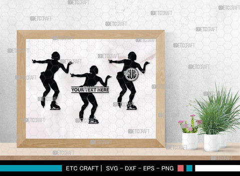 Woman Figure Skating Monogram, Woman Figure Skating Silhouette, Woman Figure Skating SVG, Female Figure Skating Svg, SB00418 SVG ETC Craft 