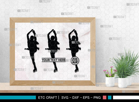 Woman Figure Skating Monogram, Woman Figure Skating Silhouette, Woman Figure Skating SVG, Female Figure Skating Svg, SB00418 SVG ETC Craft 