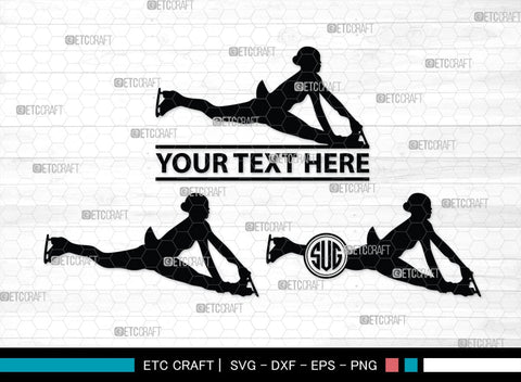 Woman Figure Skating Monogram, Woman Figure Skating Silhouette, Woman Figure Skating SVG, Female Figure Skating Svg, SB00418 SVG ETC Craft 