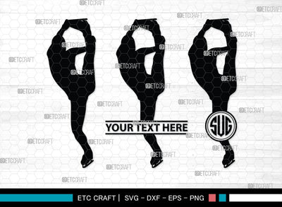 Woman Figure Skating Monogram, Woman Figure Skating Silhouette, Woman Figure Skating SVG, Female Figure Skating Svg, SB00418 SVG ETC Craft 