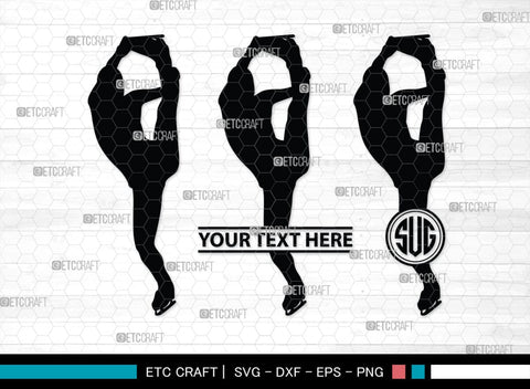 Woman Figure Skating Monogram, Woman Figure Skating Silhouette, Woman Figure Skating SVG, Female Figure Skating Svg, SB00418 SVG ETC Craft 