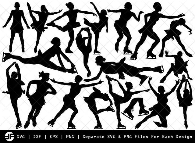 Woman Figure Skating SVG | Silhouette Bundle | SVG Cut File SVG ETC Craft 