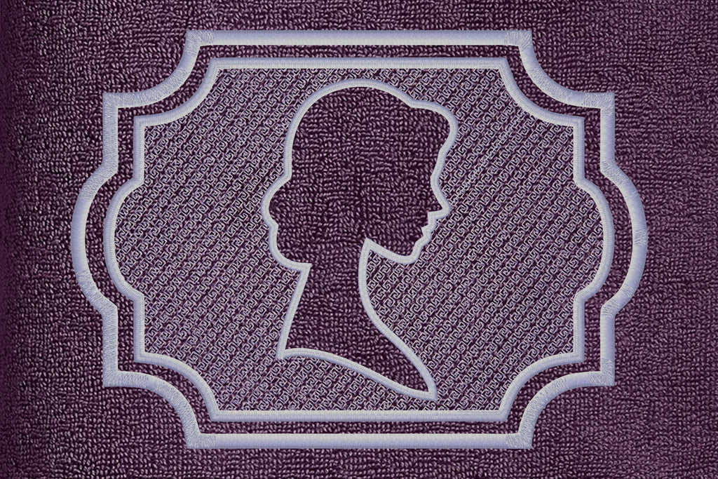 Woman head figure embossed machine embroidery digital down - So Fontsy