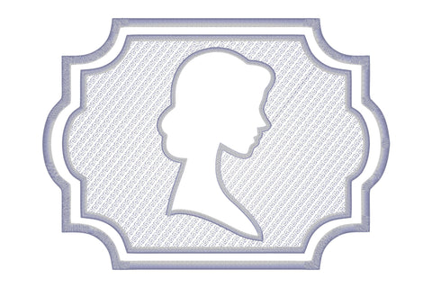 Woman head figure embossed machine embroidery digital down Embroidery/Applique DESIGNS embroidery-workshop 