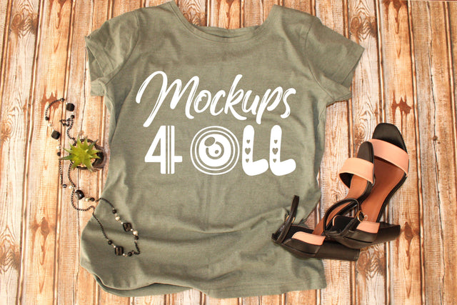 Woman Heather T-Shirts Mockups,Fashion Template Lifestyle Mock Up,Real Photo Mockup,Flat Lays,Bella Canvas Mockups,Fashion T Shirt Mockup Mock Up Photo ArtStudio 
