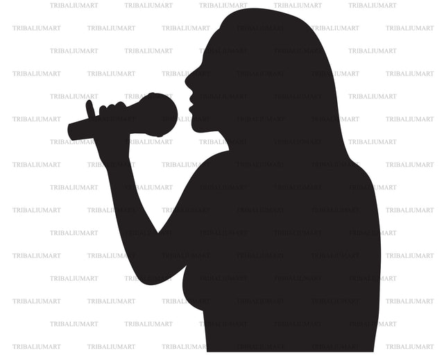 Woman holding a microphone SVG TribaliumArtSF 