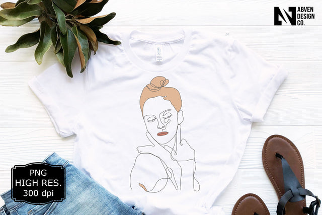 Woman Line Art PNG Sublimation Sublimation Abven Graphics 