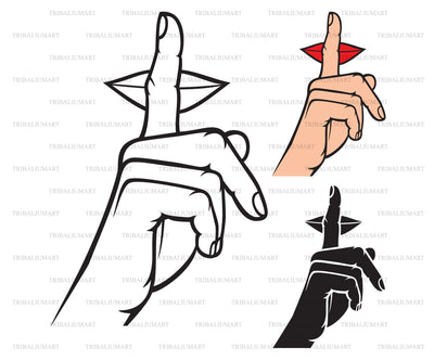 Woman making silence sign SVG TribaliumArtSF 