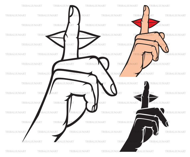 Woman making silence sign SVG TribaliumArtSF 