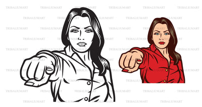 Woman point finger at you gesture SVG TribaliumArtSF 
