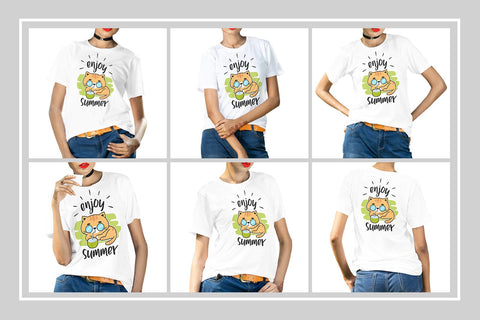 Woman T-Shirt Mock-Up Bundle Mock Up Photo SH_Tee store 