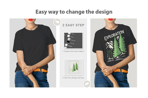 Woman T-Shirt Mock-Up Bundle Mock Up Photo SH_Tee store 