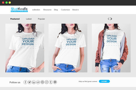 Woman T-Shirt Mock-Up Bundle Mock Up Photo SH_Tee store 