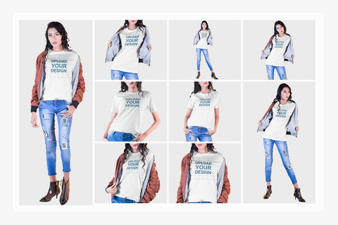 Woman T-Shirt Mock-Up Bundle Mock Up Photo SH_Tee store 