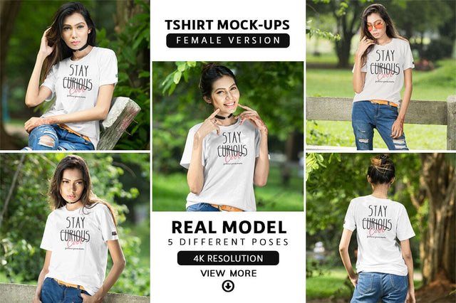 Woman T-Shirt Mock-Up Bundle Mock Up Photo SH_Tee store 