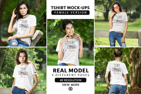 Woman T-Shirt Mock-Up Bundle Mock Up Photo SH_Tee store 