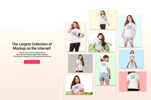 Woman T-Shirt Mock-Up Mock Up Photo SH_Tee store 